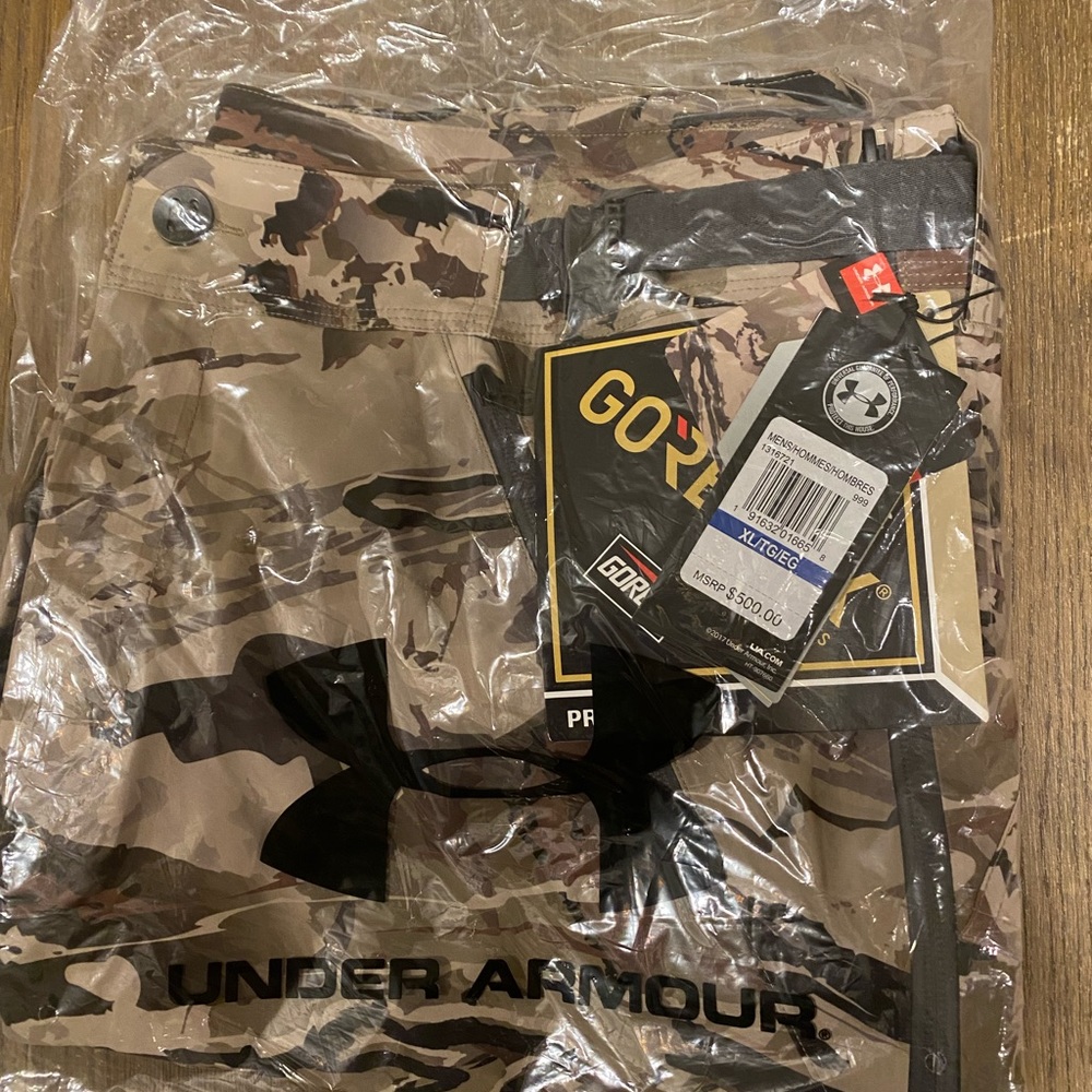Under Armour camo brand new rain pants XL